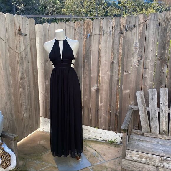Express Black Cutout Maxi Dress Gown size XS - Picture 16 of 16